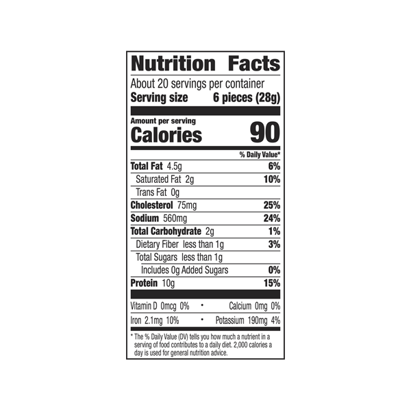 An image of EPIC's Beef Liver and Beef Sea Salt Bites nutrition facts on a white background.