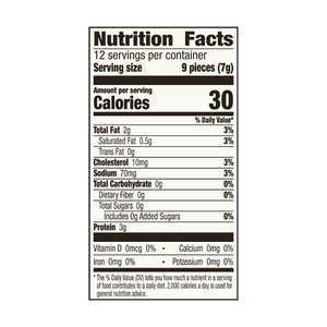 The nutrition facts for EPIC's Hickory Smoked Uncured Bacon Bits. 