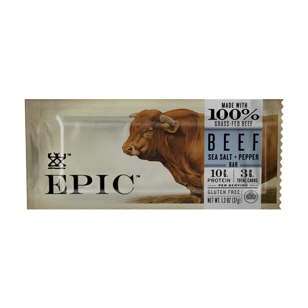 EPIC Venison 100% Grass Fed Sea Salt + Pepper Meat Bar 1.5 oz, Meat