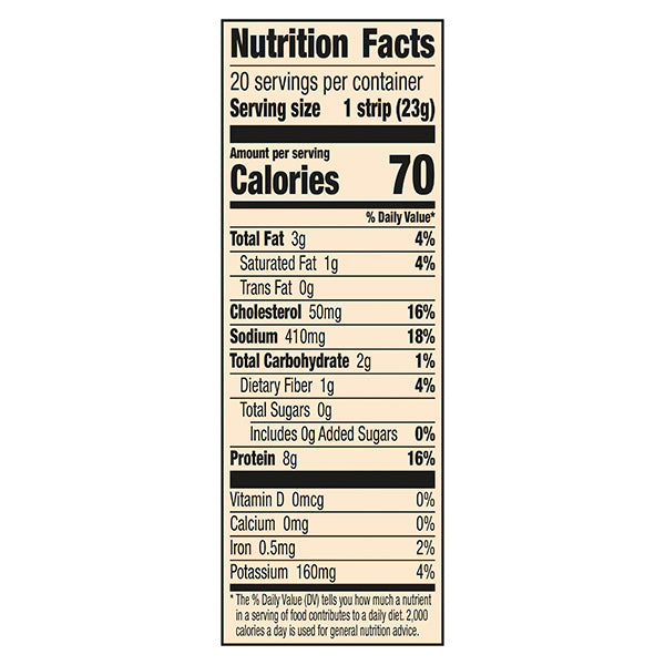 An image of this product's nutrition facts on a white background.