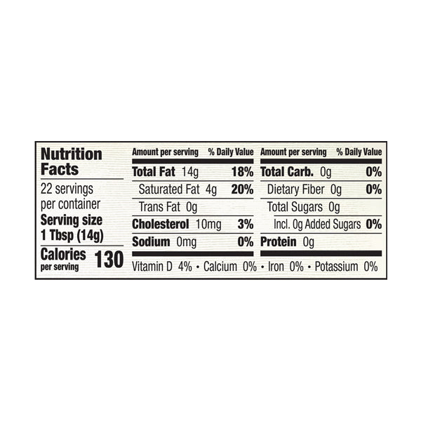 An image of this product's nutrition facts on a white background.