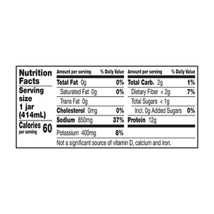 An image of this product's nutrition facts on a white background.