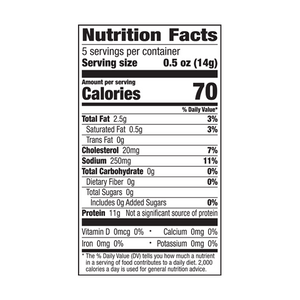 An image of this product's nutrition facts on a white background.