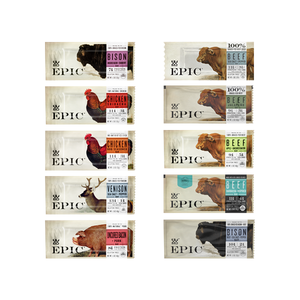 All ten EPIC Bars laid out on a white background.