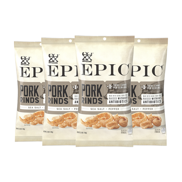 Sea Salt & Pepper Pork Rinds 4 Pack Pork Skins EPIC EPIC Provisions