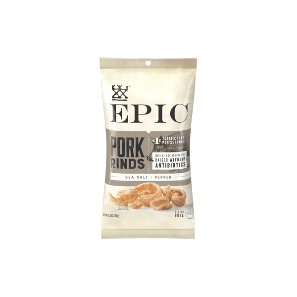 Sea Salt & Pepper Pork Rinds - 12 Pack of Pork Skins - EPIC – EPIC