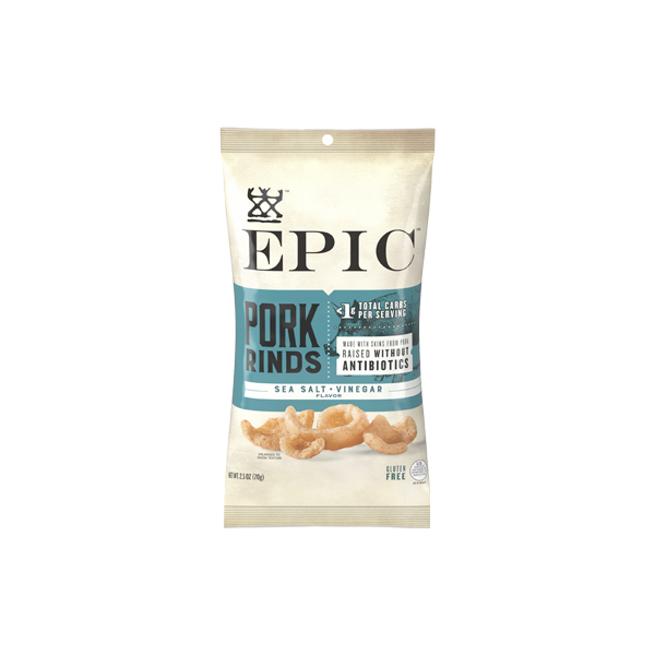 Sea Salt & Vinegar Pork Rinds - 12 Pack of Pork Skins - EPIC
