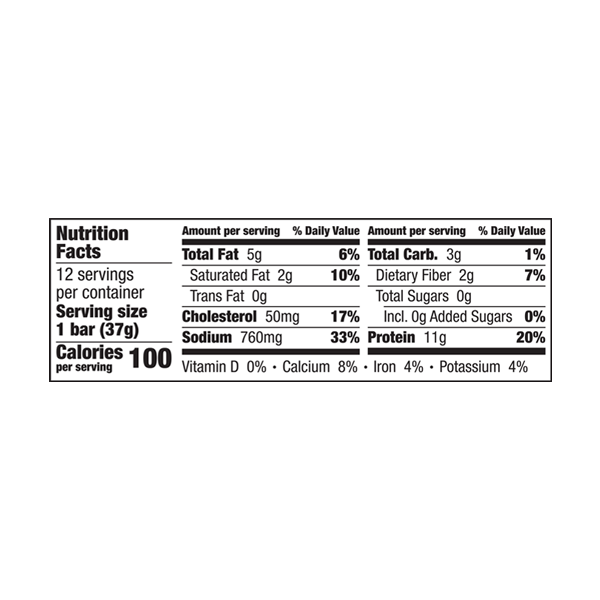 An image of this product's nutrition facts on a white background.