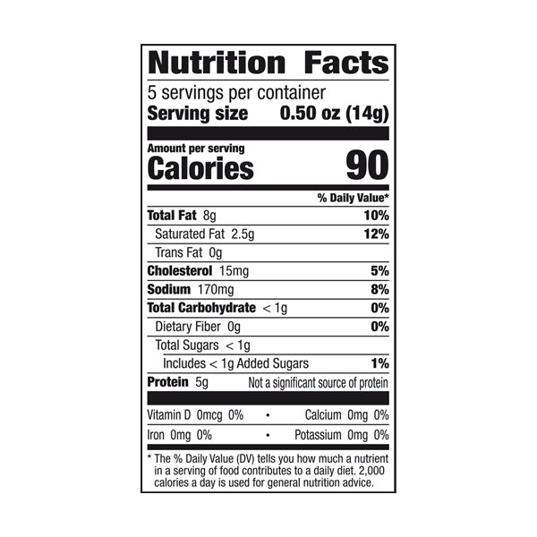 An image of this product's nutrition facts on a white background.