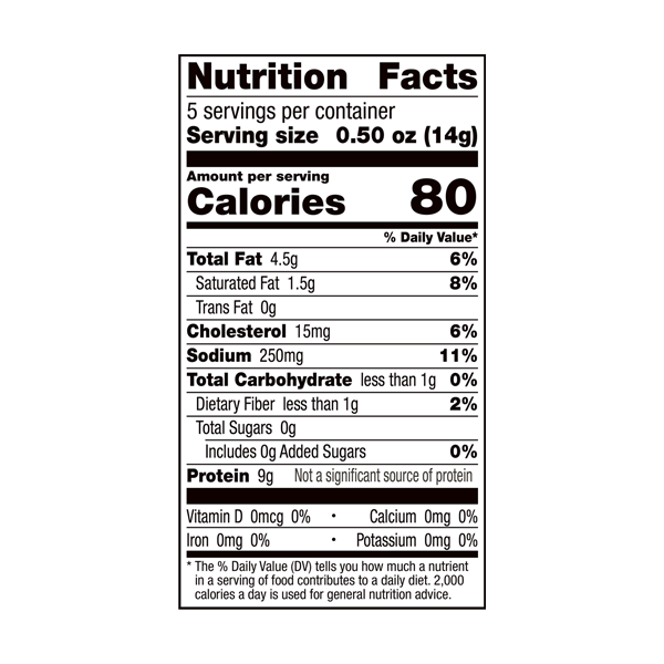 Nutrition Facts for EPIC'S New Hot + Spicy Pork Rinds.