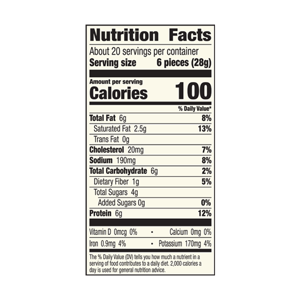 Nutrition Facts for EPIC'S Sweet and Savory 100% Grass-Fed Bison and Uncured Bacon Bites