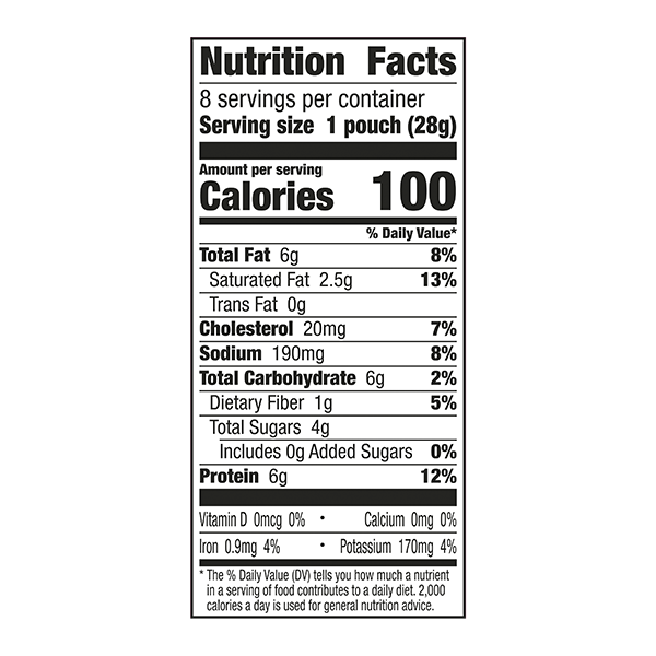 Nutrition Facts for EPIC'S Sweet and Savory 100% Grass-Fed Bison and Uncured Bacon Bites