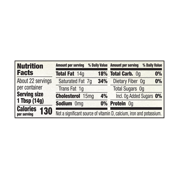 An image of this product's nutrition facts on a white background.